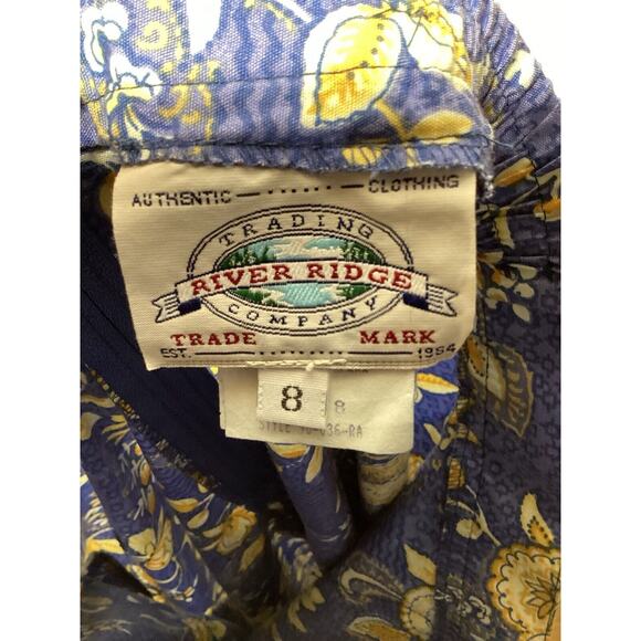 River Ridge Trading Co Maxi Shirt Size 8 Blue Yellow Flowers - Picture 7 of 8
